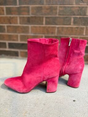 Sam Edelman Ankle Booties 💗 WNS  8.5 ~ Hot Pink Fade